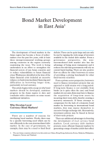 Bond Market Development in East Asia 1