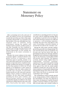 Statement on Monetary Policy