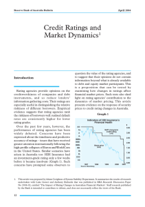 Credit Ratings and Market Dynamics 1 Introduction