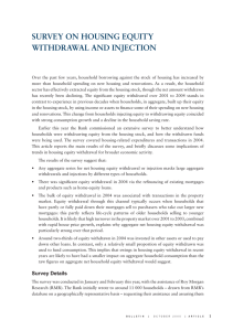 SURVEY ON HOUSING EQUITY WITHDRAWAL AND INJECTION