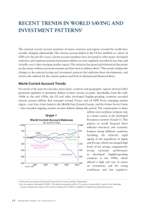 RECENT TRENDS IN WORLD SAVING AND INVESTMENT PATTERNS 1