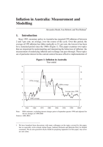 Infl ation in Australia: Measurement and Modelling 1. Introduction