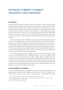 INTRADAY CURRENCY MARKET VOLATILITY AND TURNOVER Introduction 1