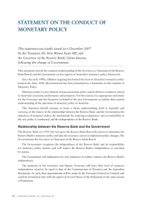 STATEMENT ON THE CONDUCT OF MONETARY POLICY
