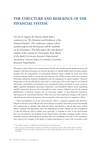 THE STRUCTURE AND RESILIENCE OF THE FINANCIAL SYSTEM