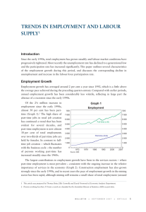 TRENDS IN EMPLOYMENT AND LABOUR SUPPLY Introduction 1