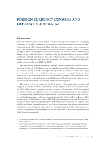 FOREIGN CURRENCY EXPOSURE AND HEDGING IN AUStRAlIA Introduction 1