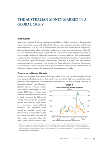 The AusTrAliAn Money MArkeT in A GlobAl Crisis Introduction 1