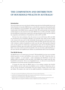 the composition and distribution of household Wealth in australia Introduction 1