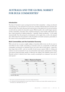 AustrAliA And the GlobAl mArket for bulk Commodities Introduction