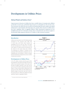 Developments in Utilities Prices Michael Plumb and Kathryn Davis*