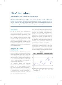 China’s Steel Industry James Holloway, Ivan Roberts and Anthony Rush*