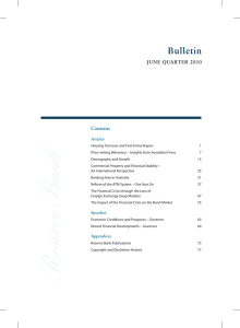 Bulletin JUNE QUARTER 2010 Contents Articles
