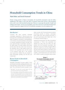 Household Consumption Trends in China Mark Baker and David Orsmond*