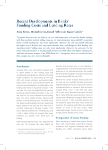 Recent Developments in Banks’ Funding Costs and Lending Rates