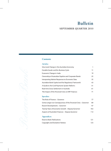 Bulletin SeptemBer quarter 2010 Contents articles