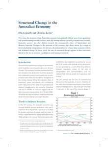 Structural Change in the Australian Economy Ellis Connolly and Christine Lewis* Introduction
