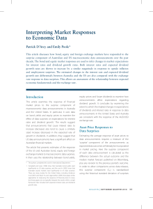 Interpreting Market Responses to Economic Data Patrick D’Arcy and Emily Poole*