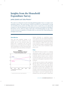 Insights from the Household Expenditure Survey Jarkko Jääskelä and Callan Windsor*