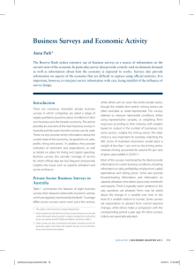 Business Surveys and Economic Activity Anna Park*