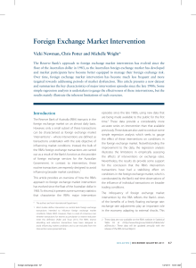 Foreign Exchange Market Intervention Vicki Newman, Chris Potter and Michelle Wright*