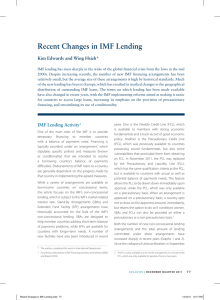 Recent Changes in IMF Lending Kim Edwards and Wing Hsieh*