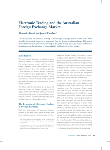 Electronic Trading and the Australian Foreign Exchange Market