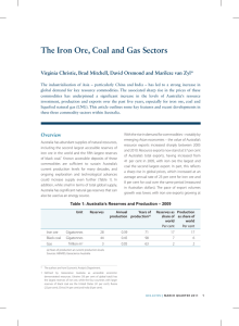 The Iron Ore, Coal and Gas Sectors