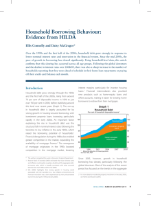 Household Borrowing Behaviour: Evidence from HILDA Ellis Connolly and Daisy McGregor*