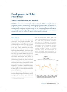 Developments in Global Food Prices Vanessa Rayner, Emily Laing and Jamie Hall*