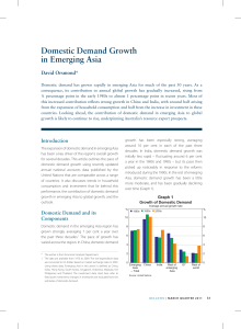 Domestic Demand Growth in Emerging Asia David Orsmond*