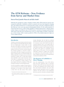 The ATM Reforms – New Evidence from Survey and Market Data