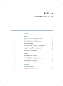 Bulletin SeptemBer quarter 2011 Contents articles