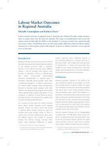 Labour Market Outcomes in Regional Australia Michelle Cunningham and Kathryn Davis*