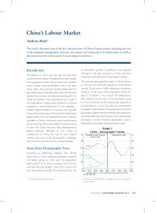 China’s Labour Market Anthony Rush*