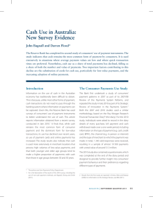 Cash Use in Australia: New Survey Evidence John Bagnall and Darren Flood*