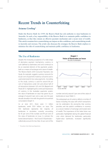 Recent Trends in Counterfeiting Arianna Cowling*