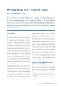 Dwelling Prices and Household Income Ryan Fox and Richard Finlay