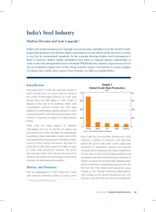 India’s Steel Industry Markus Hyvonen and Sean Langcake*