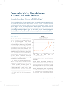Commodity Market Financialisation: A Closer Look at the Evidence