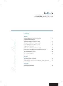 Bulletin septemBer quarter 2012 Contents articles