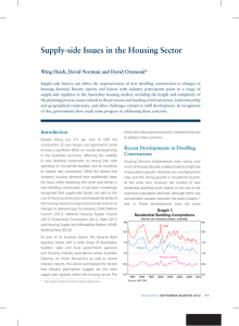 supply-side Issues in the Housing sector