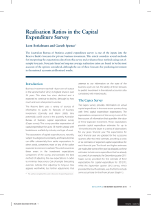 realisation ratios in the capital expenditure Survey Leon Berkelmans and Gareth Spence