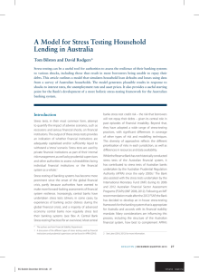 a model for Stress testing Household Lending in australia