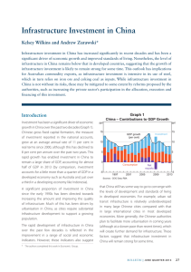 Infrastructure Investment in China Kelsey Wilkins and Andrew Zurawski*