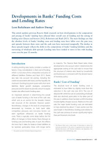 Developments in Banks’ Funding Costs and Lending Rates