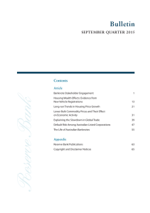 Bulletin SEPTEMBER QUARTER 2015 Contents Article