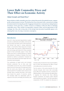 Lower Bulk Commodity Prices and Their Effect on Economic Activity