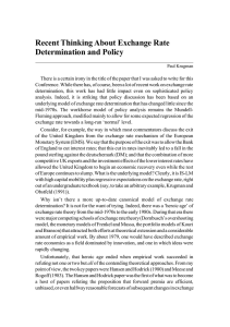 Recent Thinking About Exchange Rate Determination and Policy