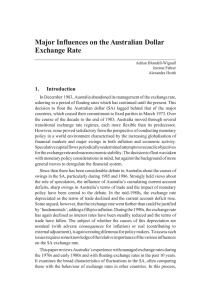 Major Influences on the Australian Dollar Exchange Rate 1. Introduction